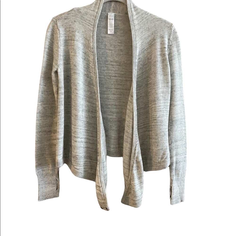 Ivivva Lululemon Girls Gray Long Sleeve Knit Wrap Sweater Kids Size 10